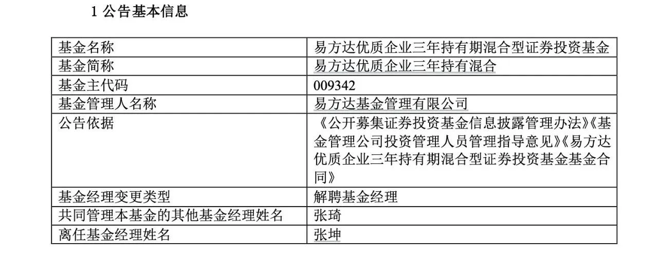 突发!张坤,卸任!